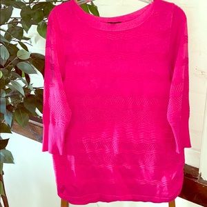 Lane Bryant 3/4 Length Hot Pink Sweater